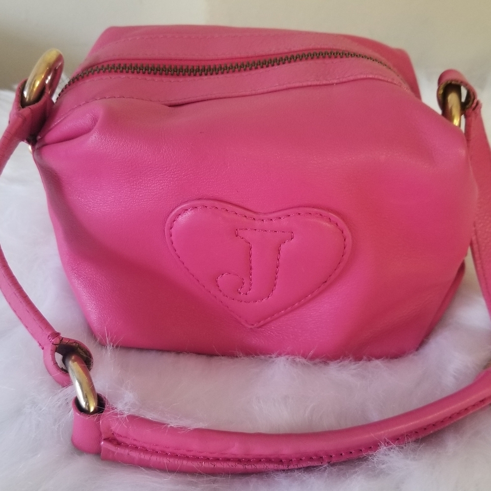 Fuchsia Pink Leather Juicy Couture hand bag